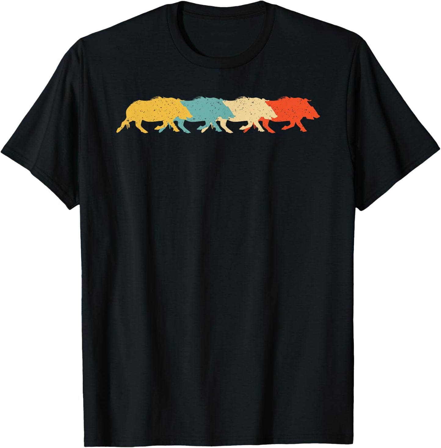 Boar Vintage Retro Pig Hog Tusk Lover 60s 70s Gift T-Shirt - T-Shirt | Black