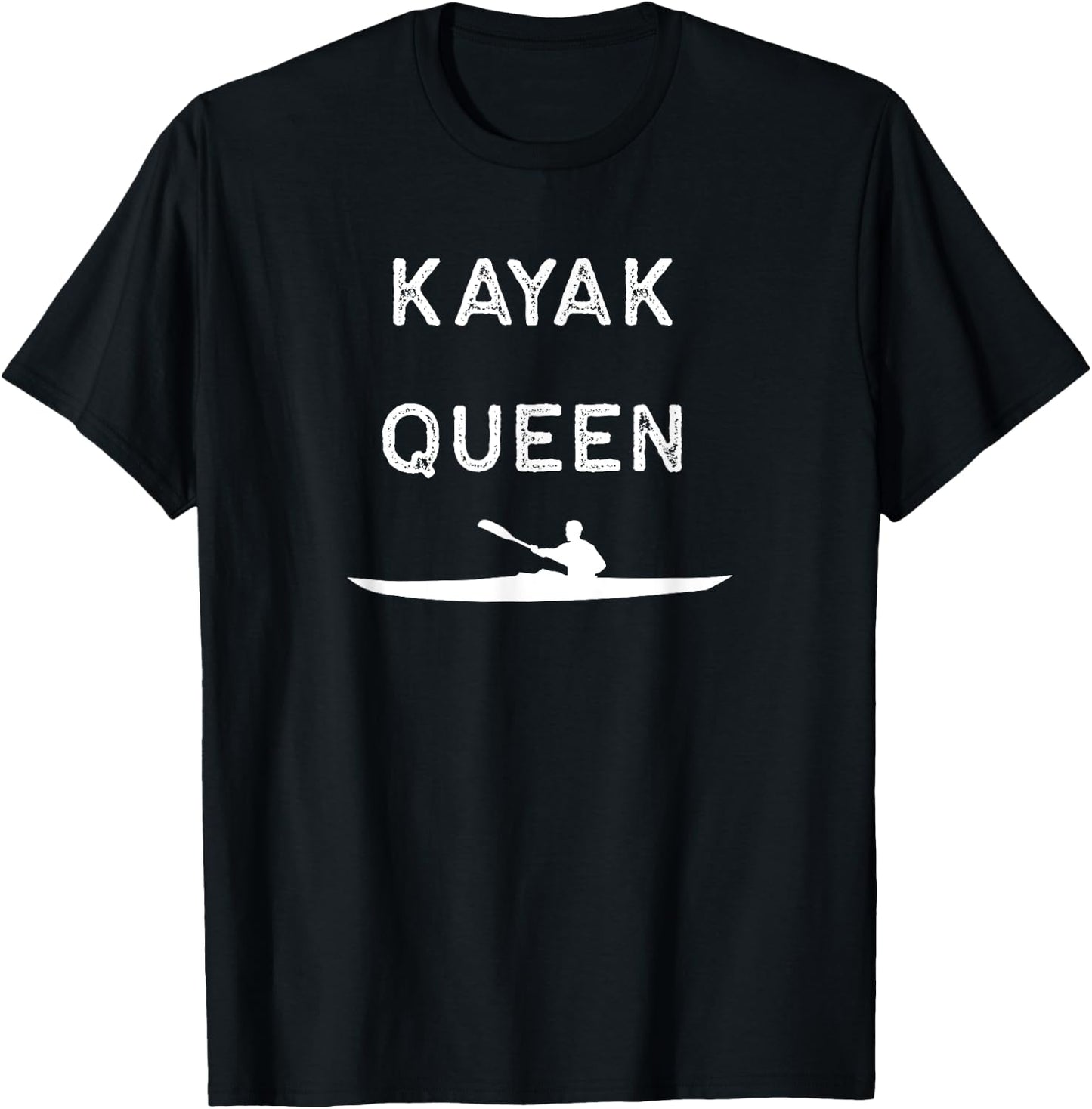 Queen Kayak Shirt - Funny - Camping Outdoors - Fishing T-Shirt - T-Shirt | Black