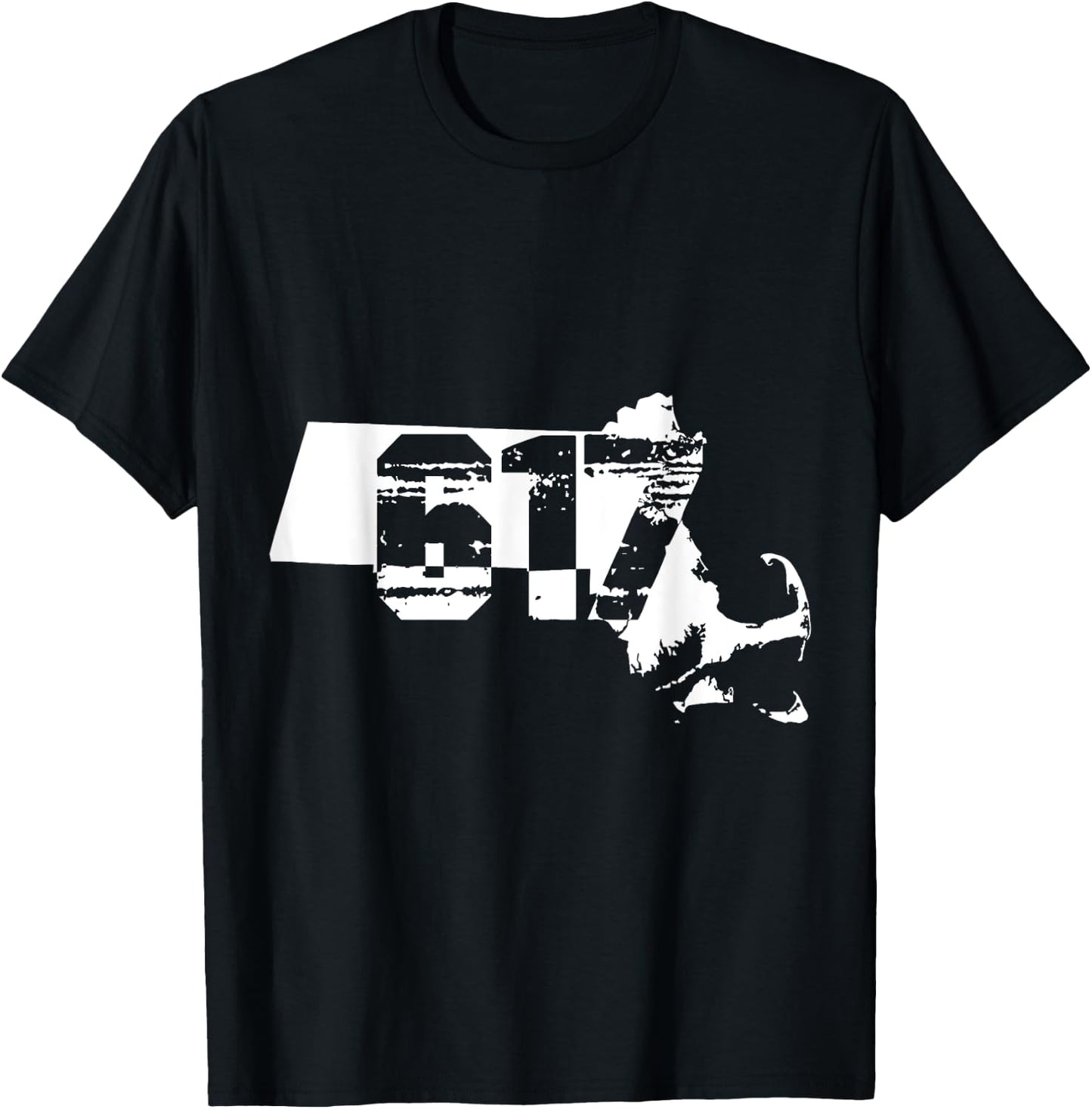 Boston Massachusetts 617 Area Code T-Shirt - T-Shirt | Black
