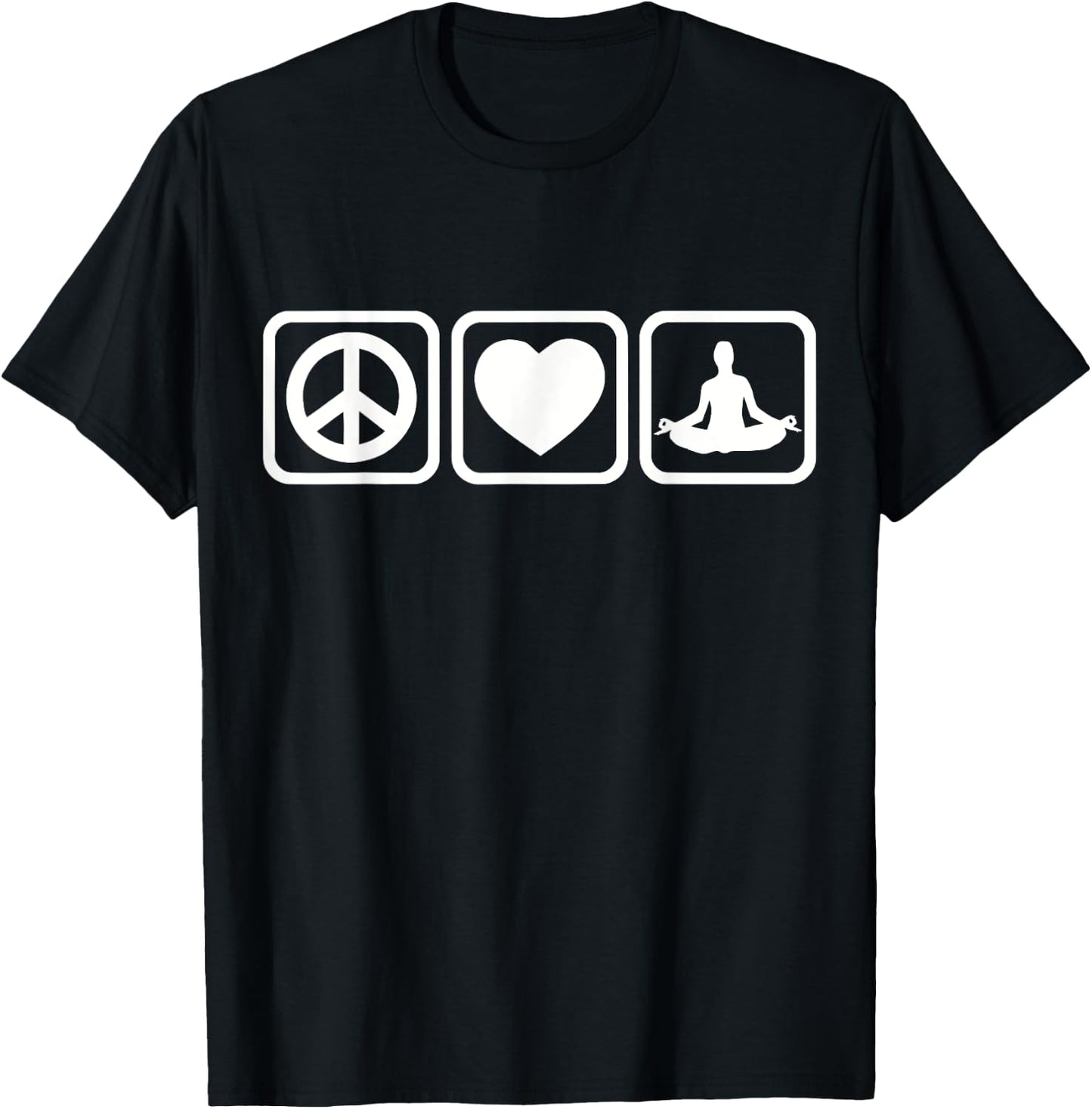 Peace Love Yoga T-Shirt - T-Shirt | Black