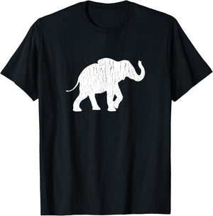 Distressed Elephant Silhouette T-Shirt - T-Shirt | Black
