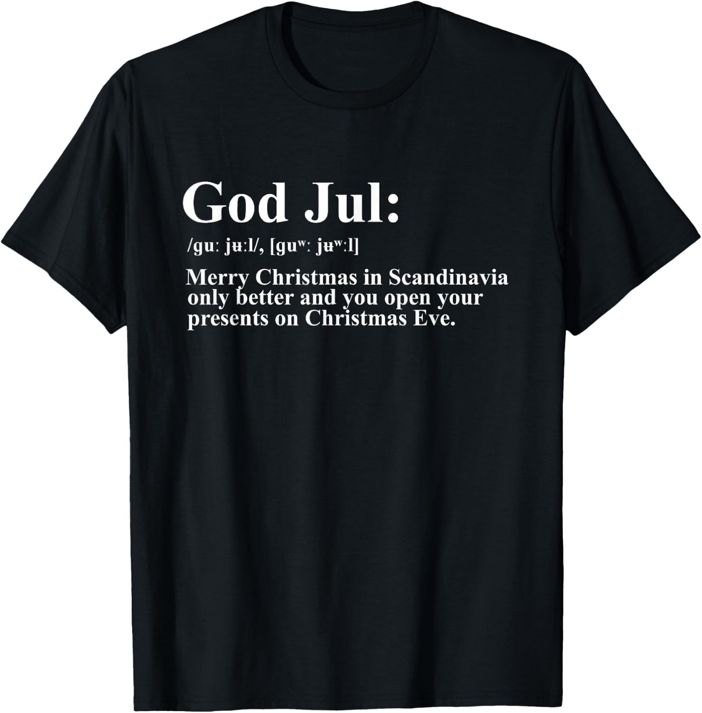 God Jul Definition Merry Christmas Funny Scandinavia Swedish T-Shirt - T-Shirt | Black