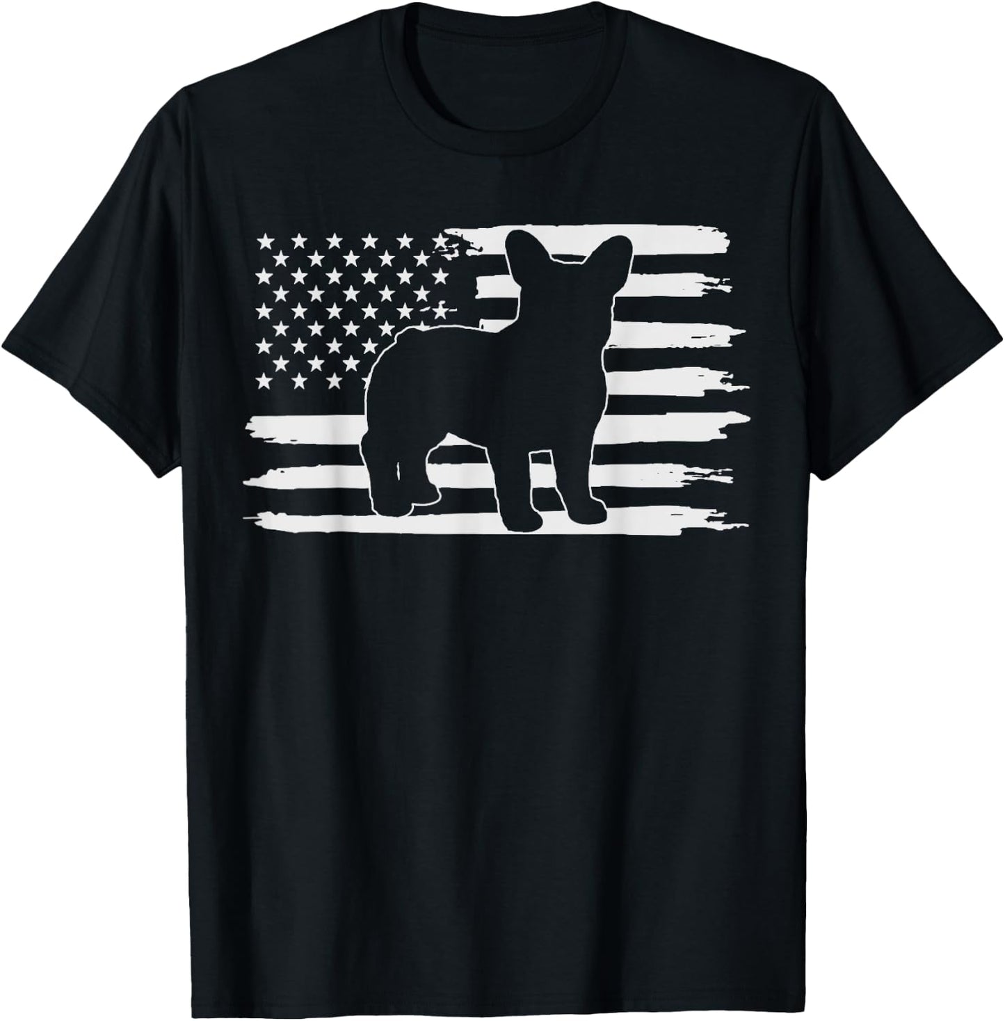 Frenchie Shirt French Bulldog 4th of July Kids Men T-Shirt - T-Shirt | Black