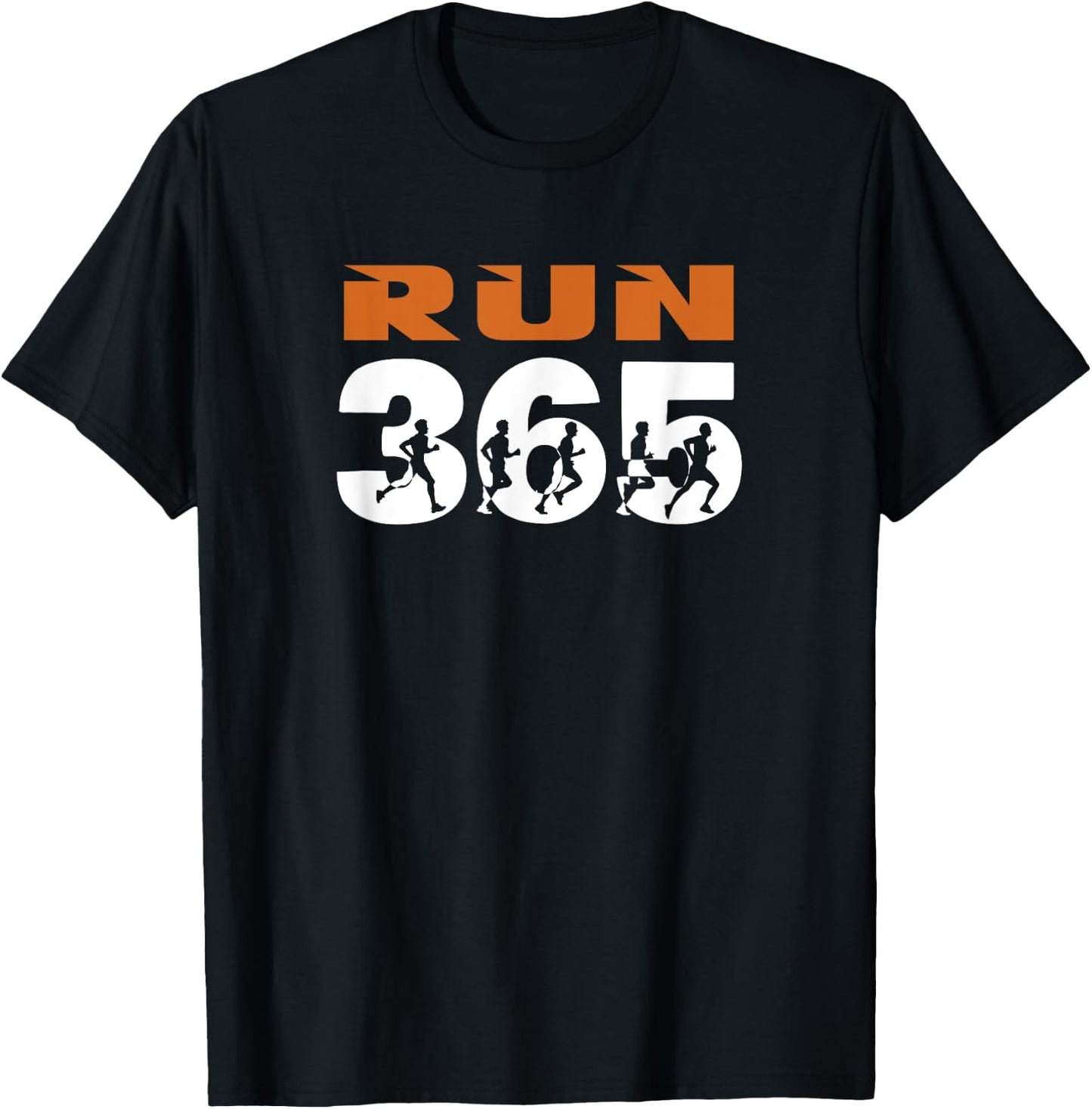 Run Streak Run 365 Every Day Runner Funny Running Motivation T-Shirt - T-Shirt | Black