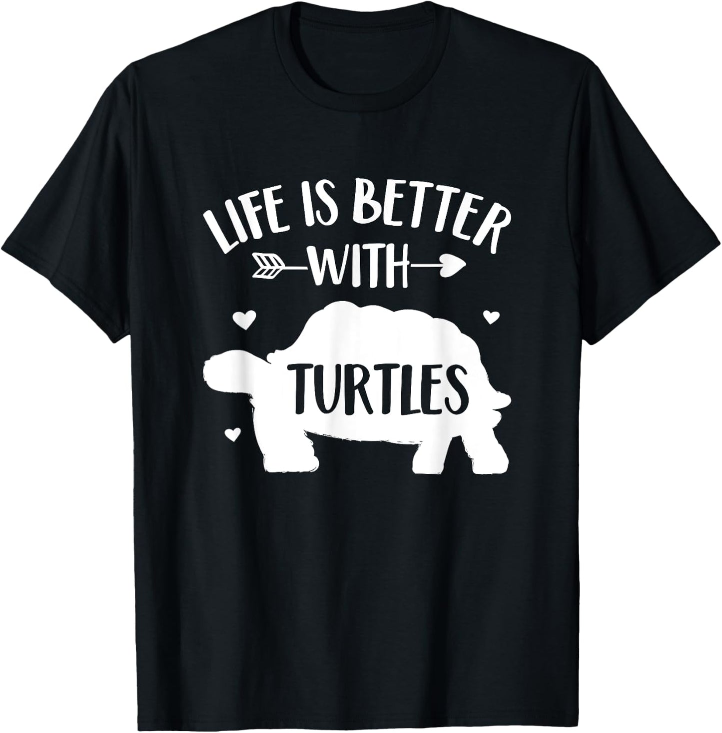 Turtle Lover Gift 'Life Is Better With Turtles' Funny Turtle T-Shirt - T-Shirt | Black