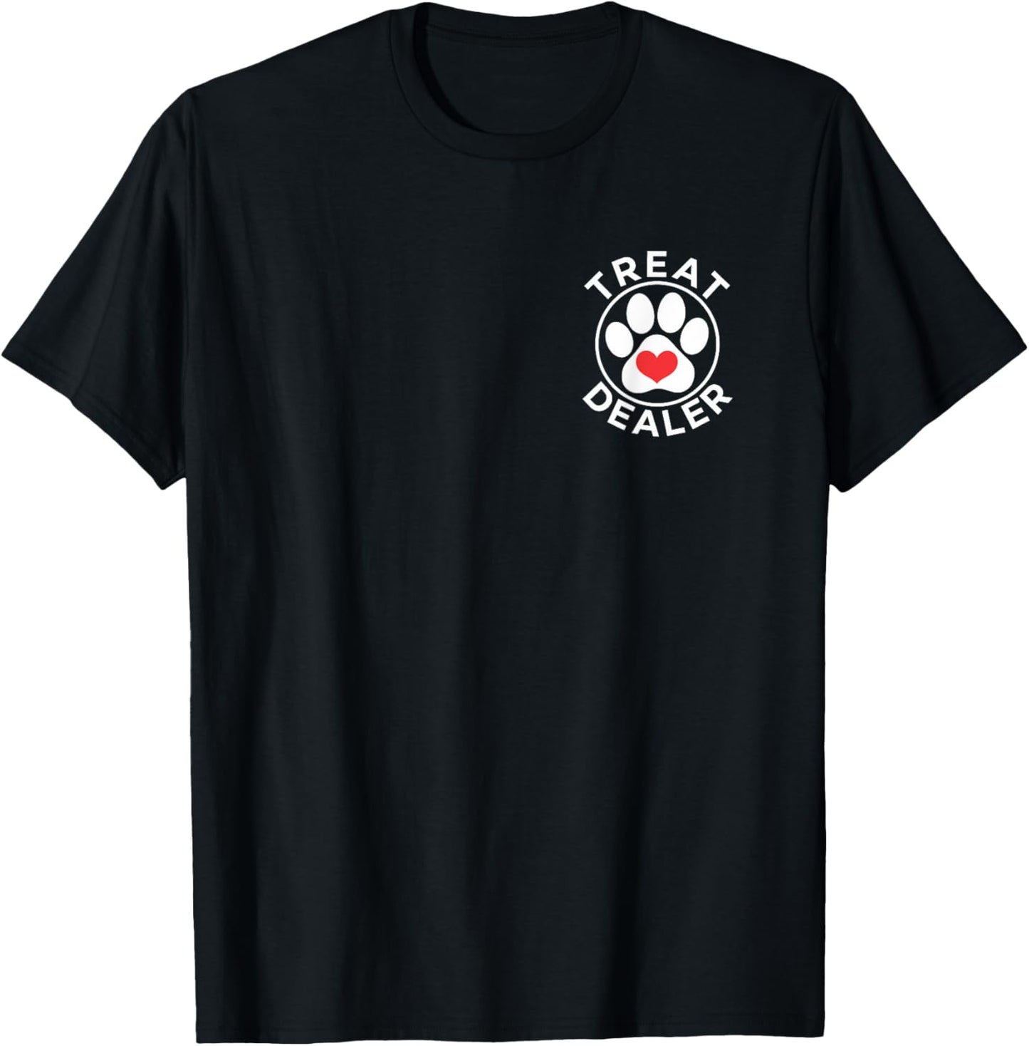 Treat Dealer Dog Lover gifts Minimal Paw Print Pet Owner T-Shirt - T-Shirt | Black