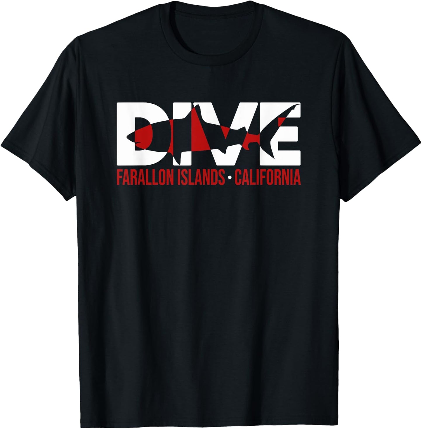 Shark Dive SCUBA Farallon Islands California Diving T Shirt T-Shirt - T-Shirt | Black