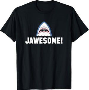 Jawesome! Funny Great White Shark T-Shirt - T-Shirt | Black