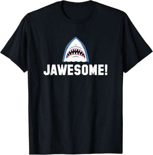 Jawesome! Funny Great White Shark T-Shirt - T-Shirt | Black