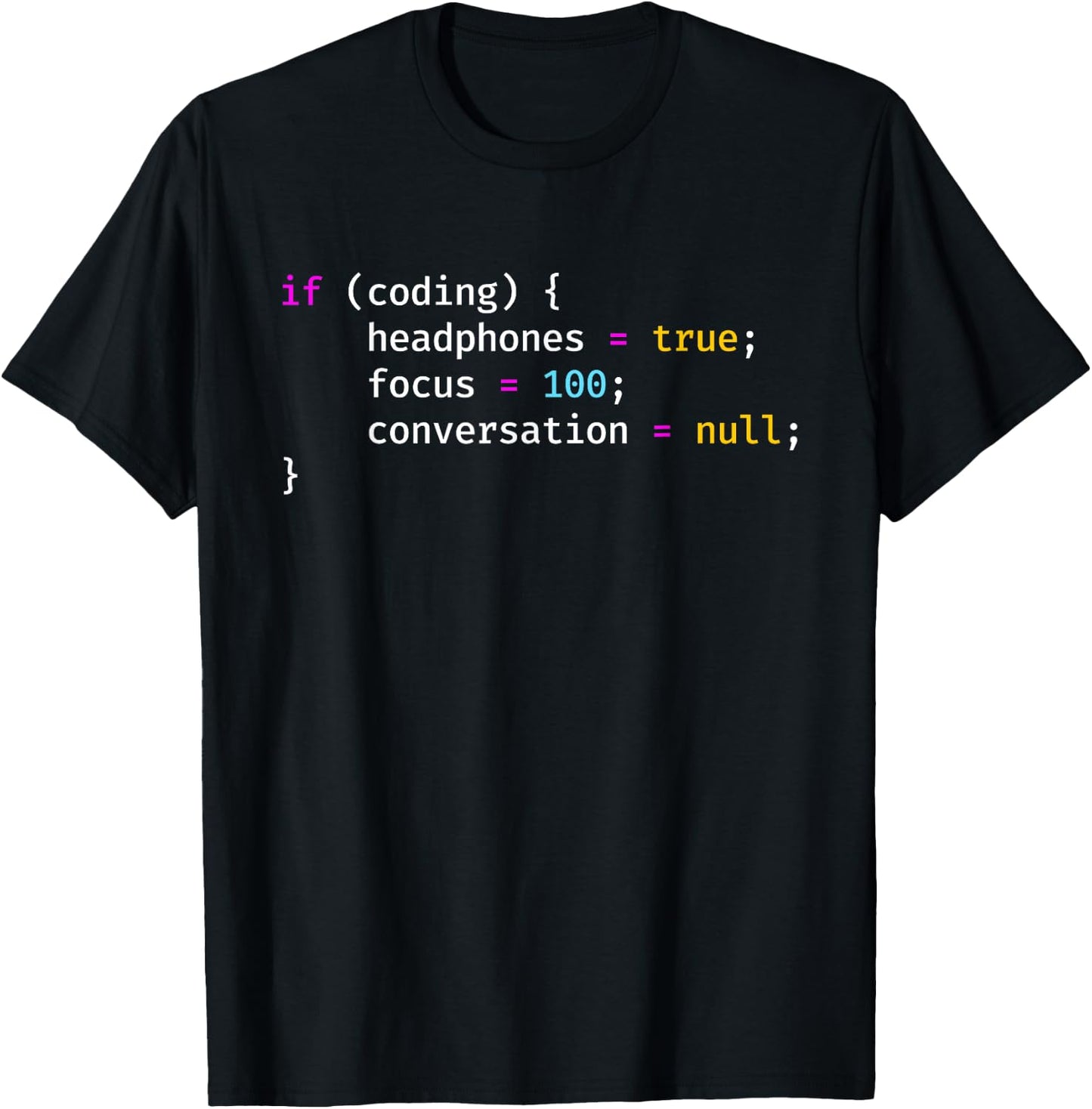 Funny Joke Programming If Coding Headphones Focus T-Shirt - T-Shirt | Black
