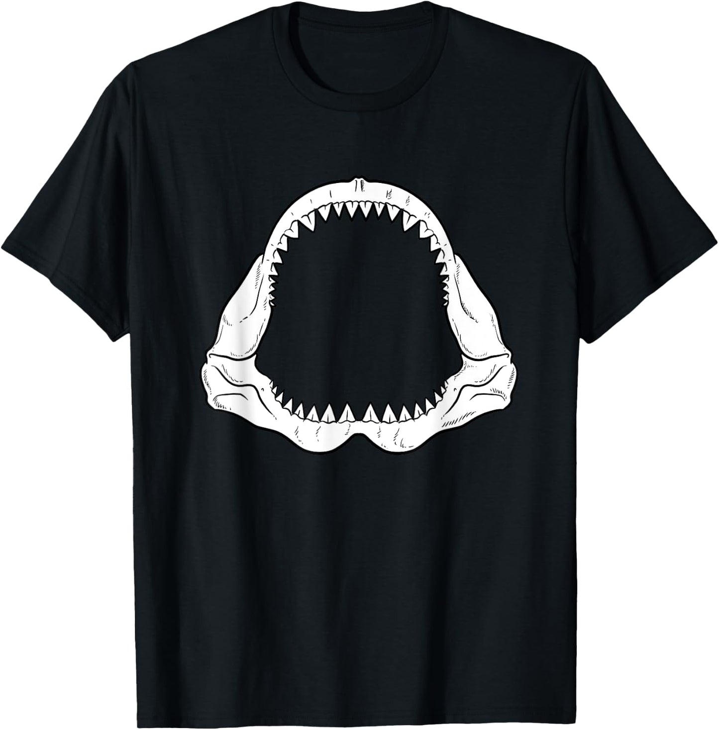 Open Shark Jaws, Bones and Teeth T-Shirt - T-Shirt | Black