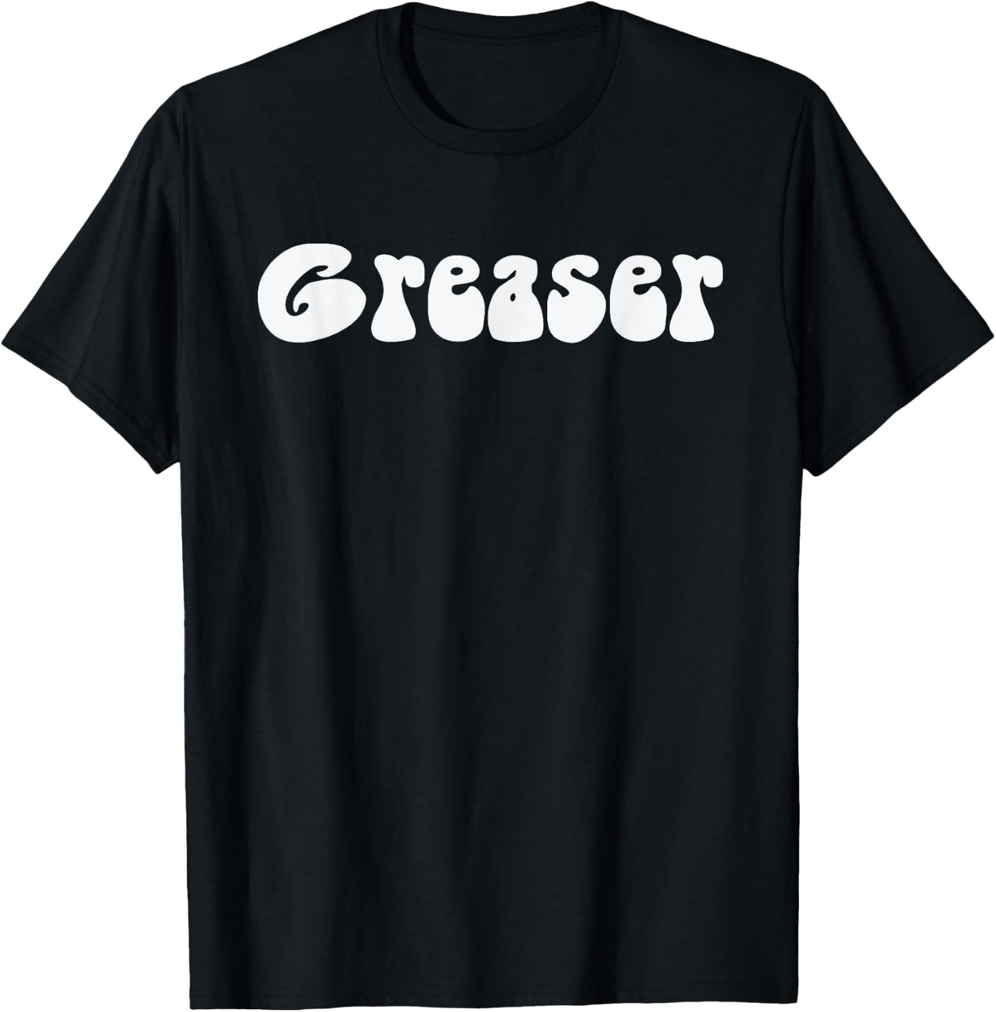 Fun retro 1950's vintage Greaser white text Gift T-Shirt - T-Shirt | Black