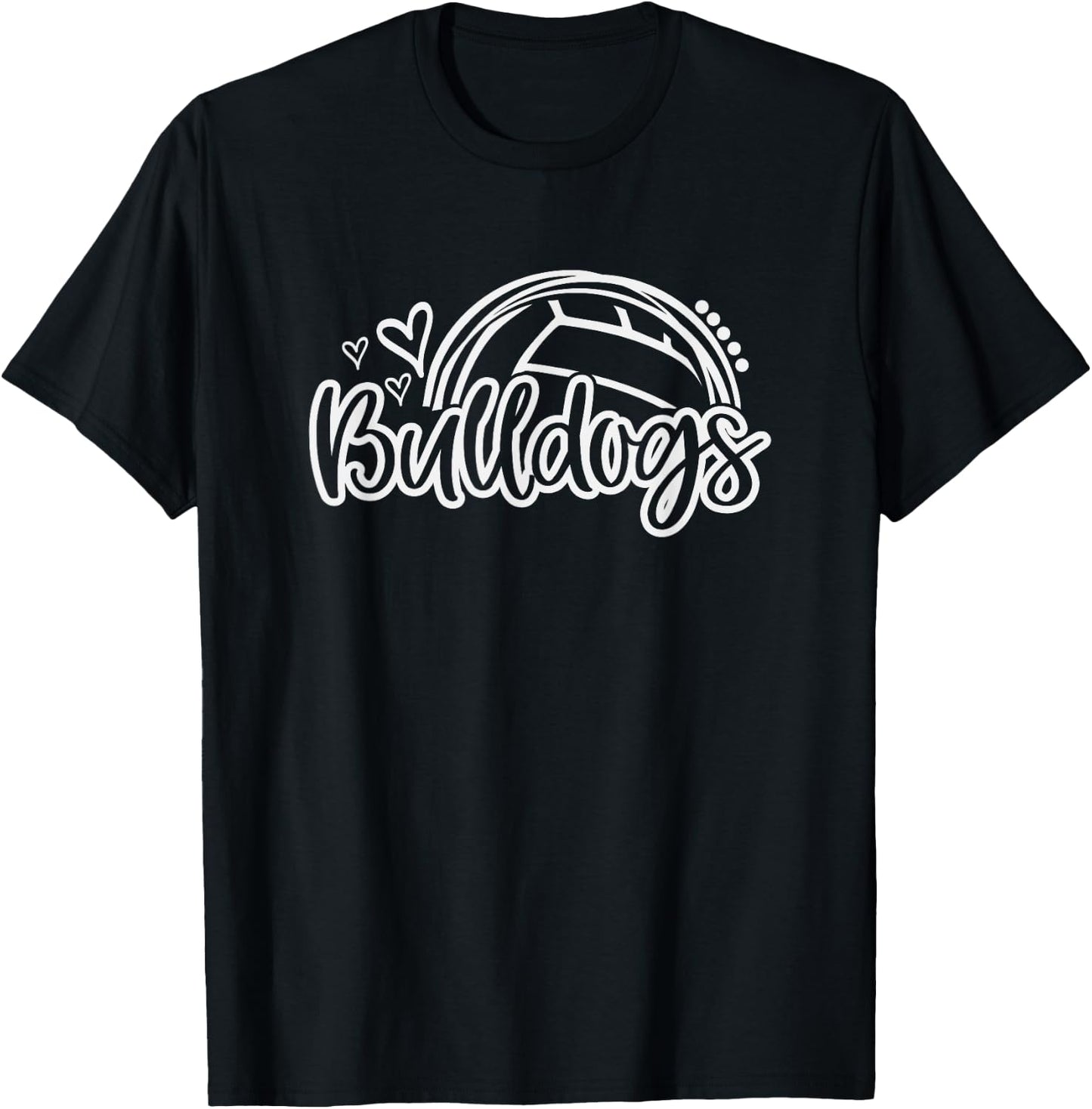 Volleyball Bulldogs School Sports Fan Team Spirit T-Shirt - T-Shirt | Black