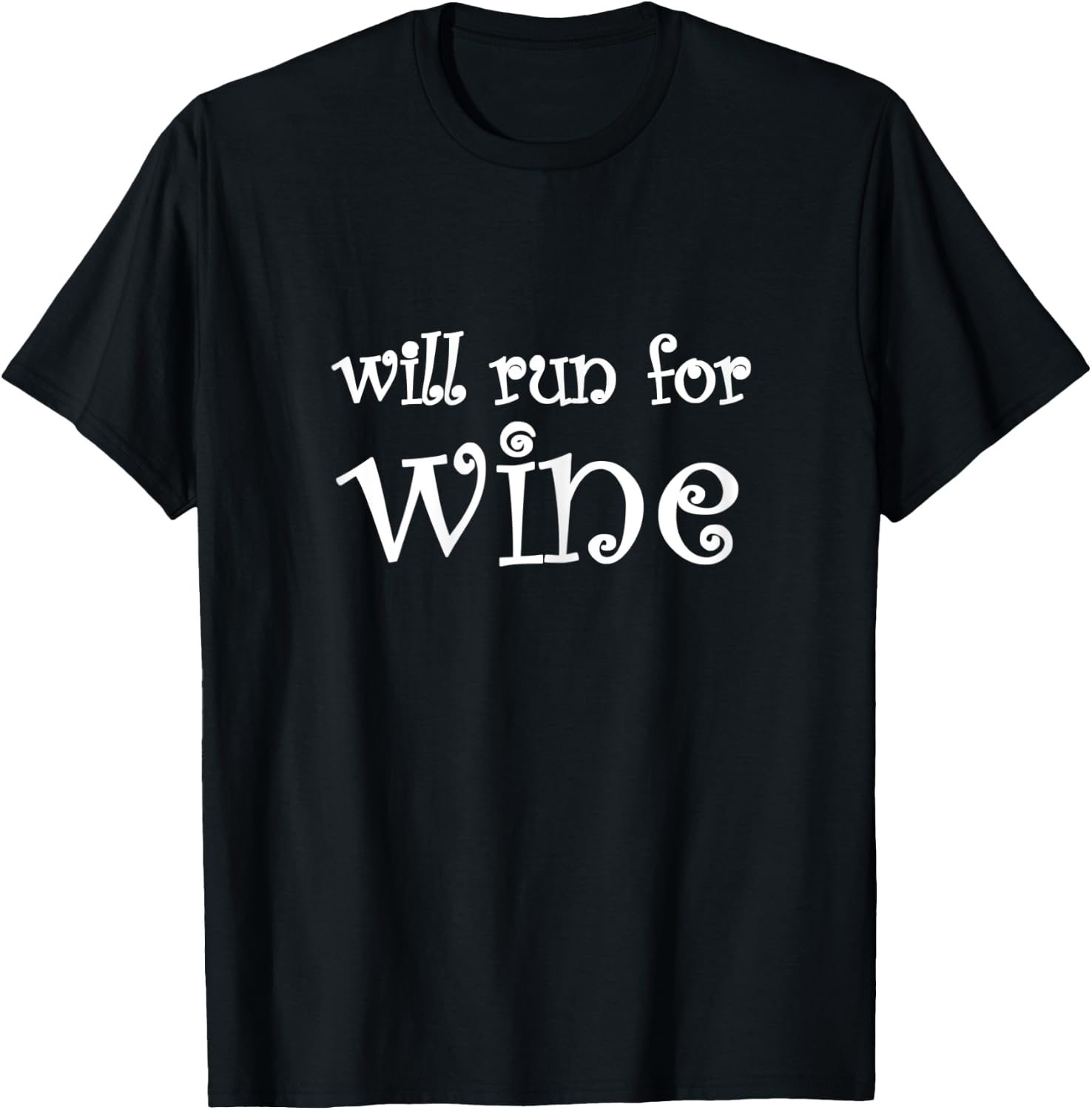 Will Run For Wine Women's Soft T-Shirt - T-Shirt | Black