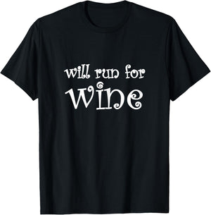 Will Run For Wine Women's Soft T-Shirt - T-Shirt | Black