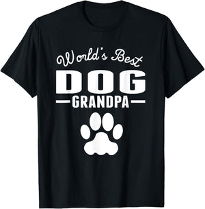World's Best Dog Grandpa Men Women Girls Kids T-Shirt - T-Shirt | Black