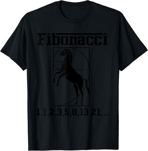 Funny Nerdy Fibonacci Racing Car Horse Math Teacher Gift Men Women Girls Kids T-Shirt - T-Shirt | Black