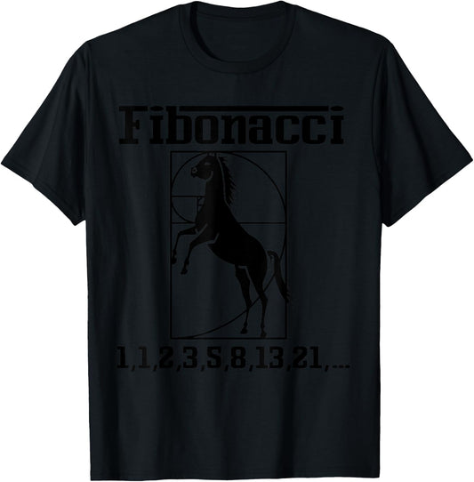 Funny Nerdy Fibonacci Racing Car Horse Math Teacher Gift Men Women Girls Kids T-Shirt - T-Shirt | Black