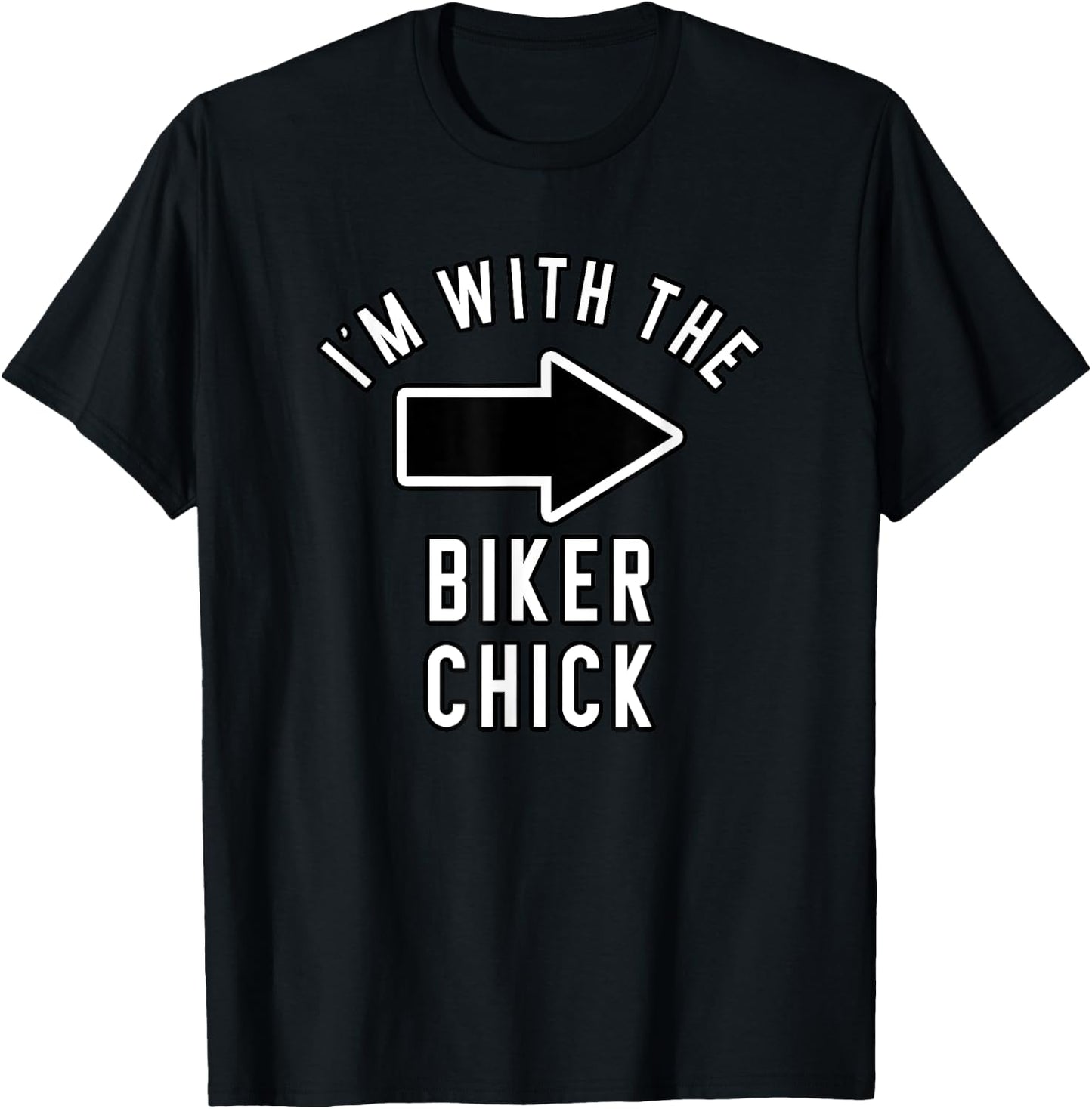 Couples Halloween Costume Shirts I'm With The Biker Chick T-Shirt - T-Shirt | Black