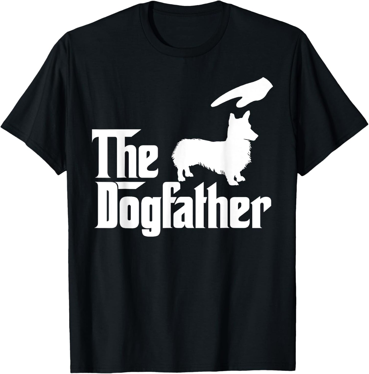 Corgi Dog Dad The DogFather Funny Dogs Lovers Women Kids T-Shirt - T-Shirt | Black