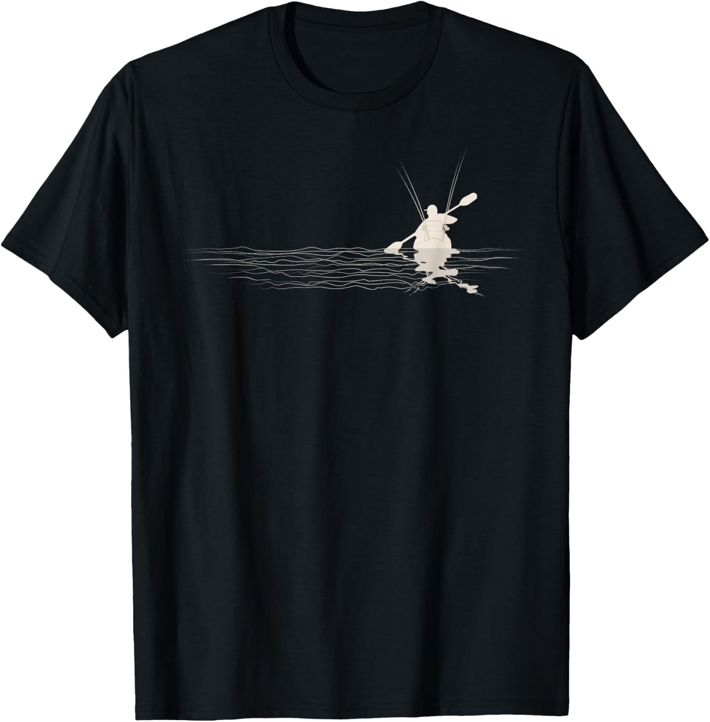 Kayak Fishing Graphic Kayak Anglers Kayaking Fisherman T-Shirt - T-Shirt | Black