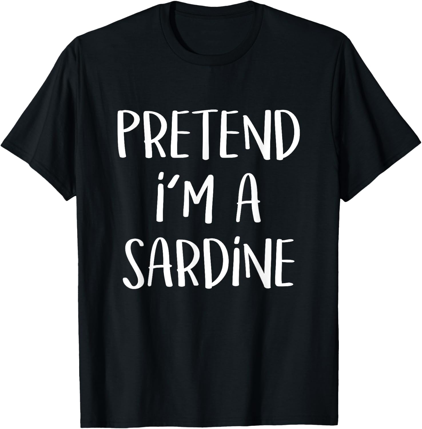 Pretend I'm A Sardine Costume Funny Fish Halloween Party T-Shirt - T-Shirt | Black