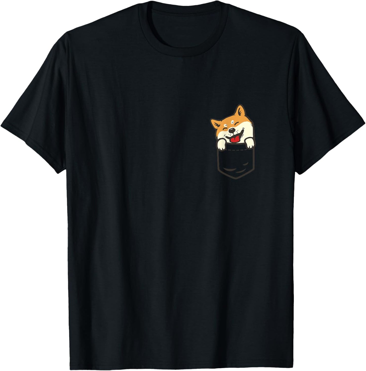 Cute Shiba Inu In Your Pocket Akita Dog Lover Owner Gift T-Shirt - T-Shirt | Black