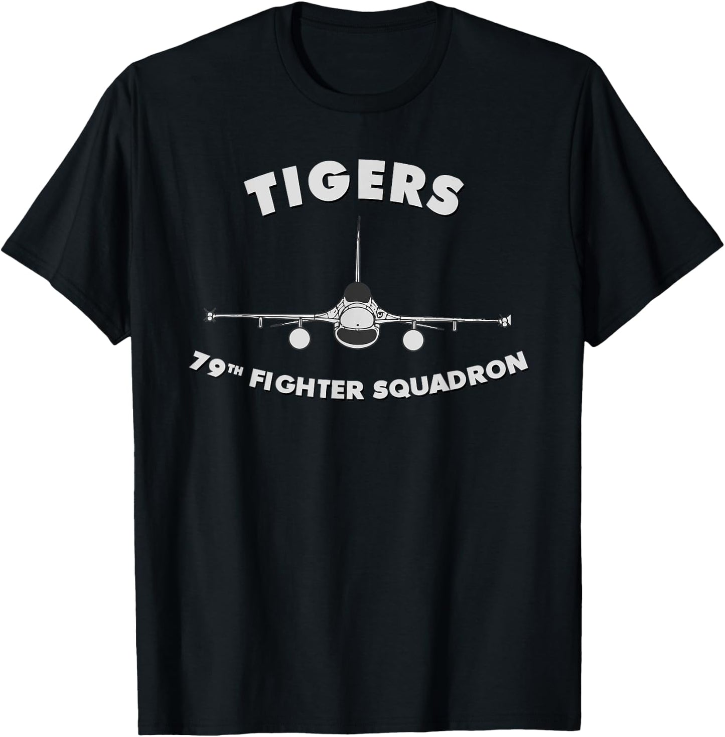 79th Fighter Squadron Tigers F-16 Jet T-Shirt - T-Shirt | Black