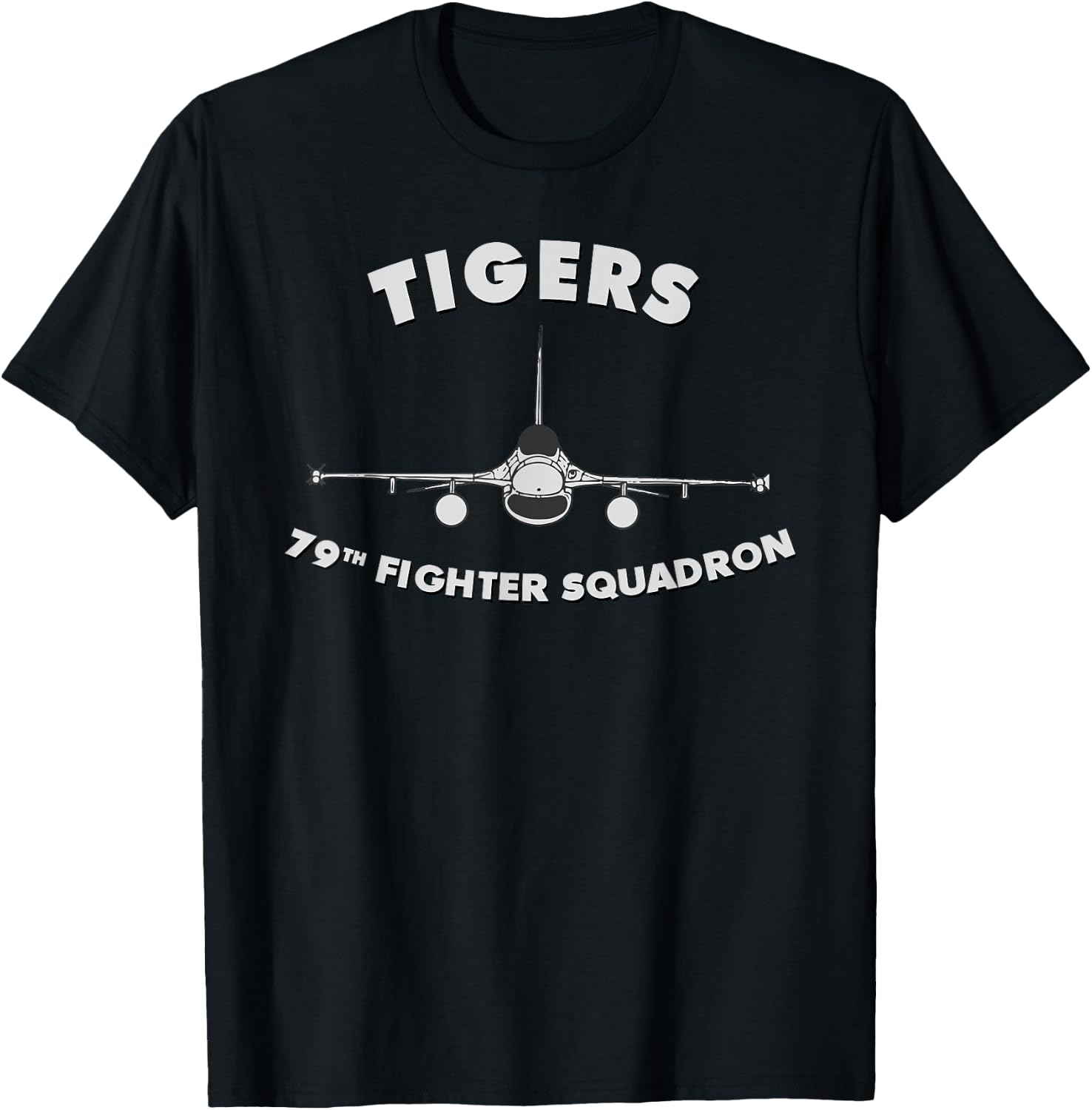 79th Fighter Squadron Tigers F-16 Jet T-Shirt - T-Shirt | Black