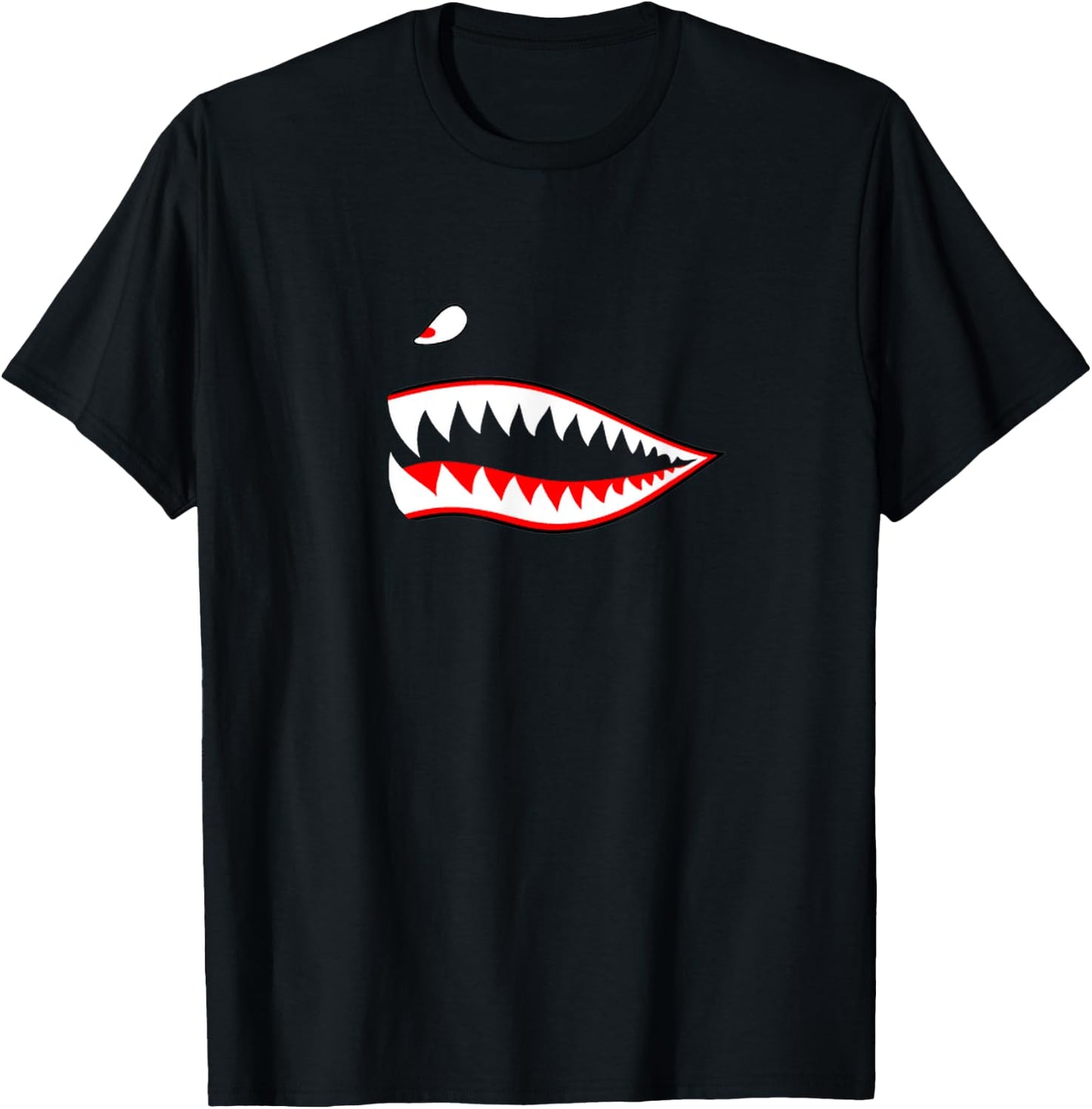 Shark Teeth P-40 P40 Warhawk Airplane Vintage WWII WW2 T-Shirt - T-Shirt | Black
