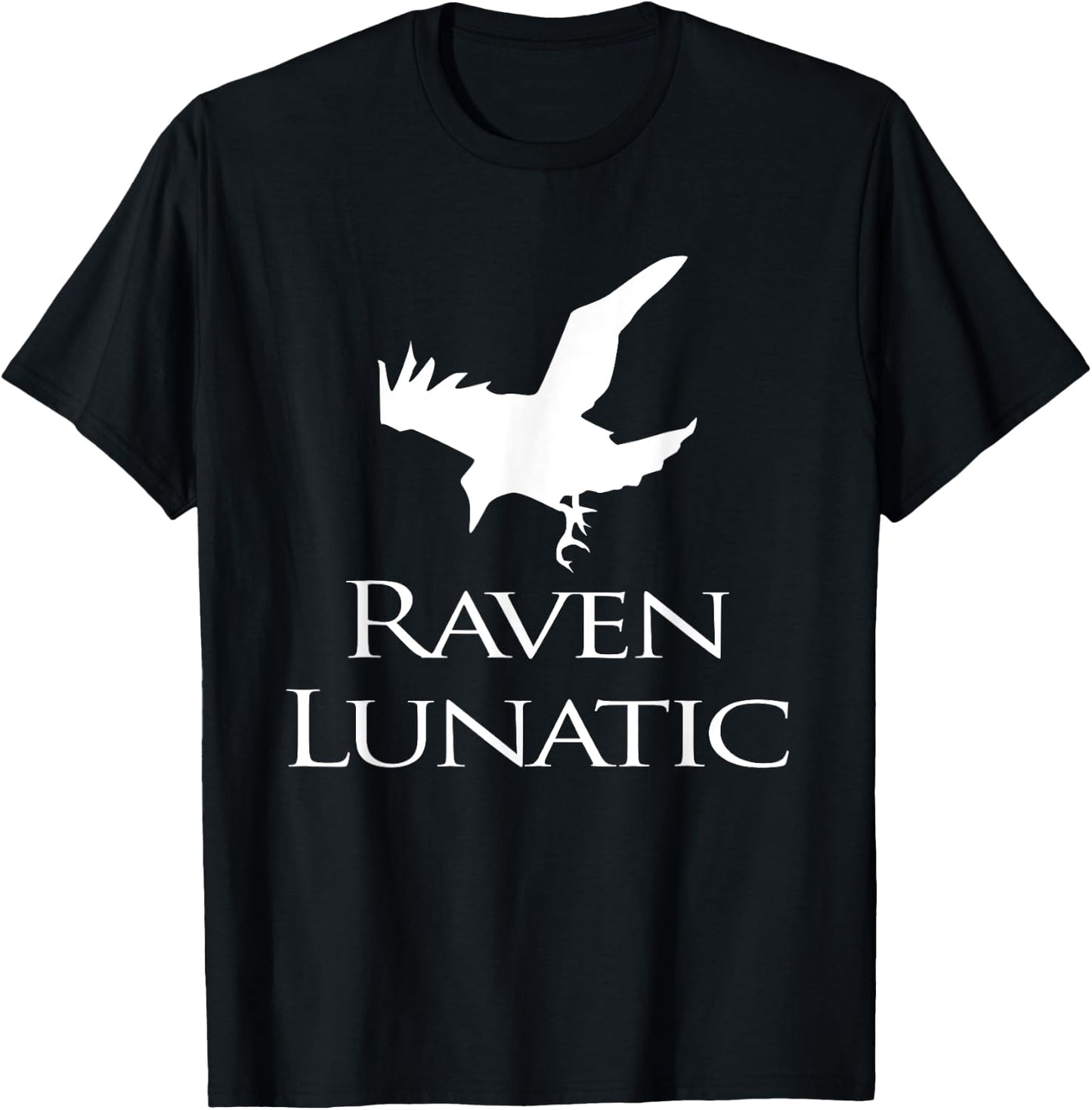 Raven Lunatic Funny Goth Gothic Cute Gift Women bird Lovers T-Shirt - T-Shirt | Black