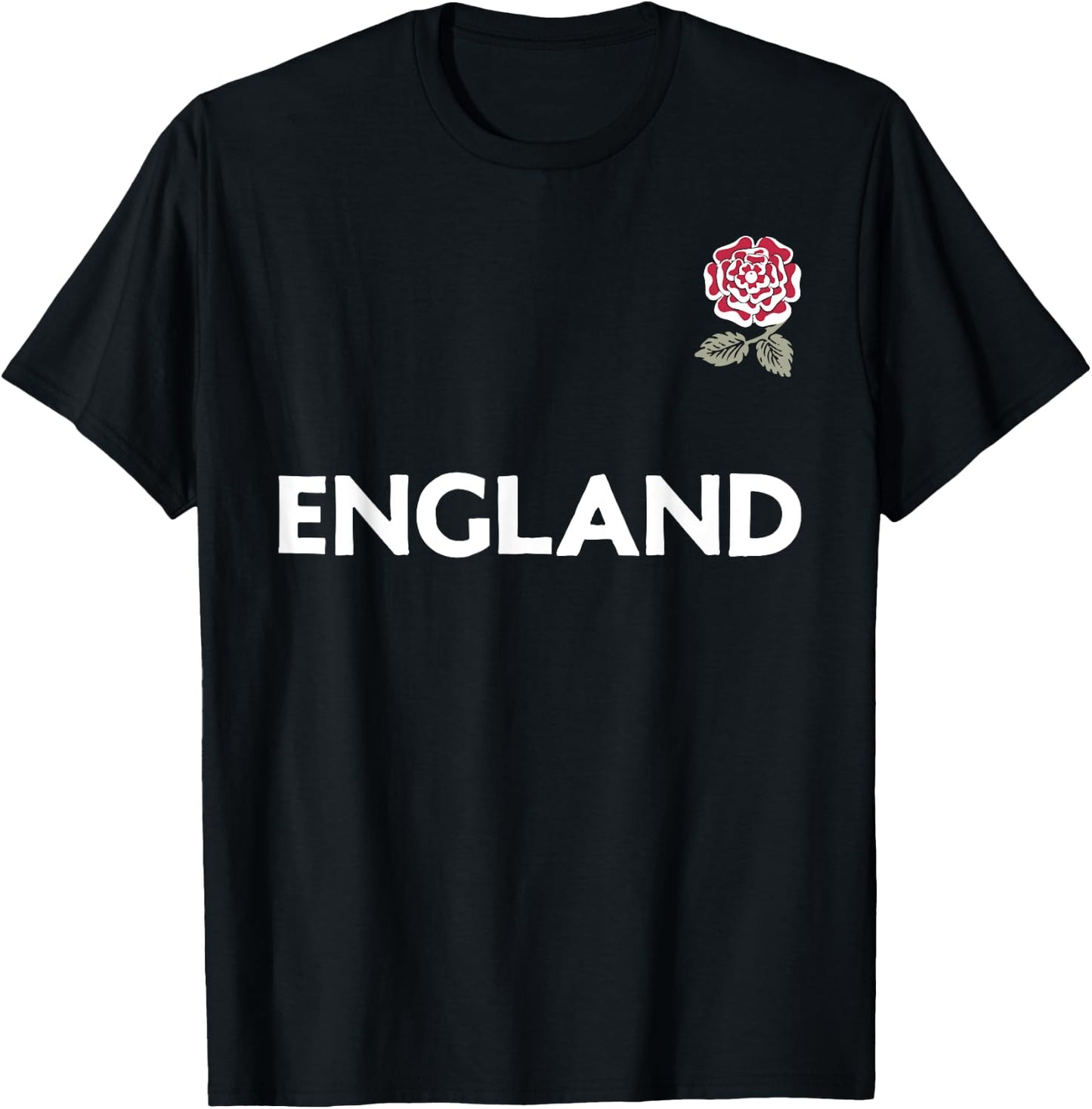 England Rugby Style (Vintage Rose Crest) T-Shirt - T-Shirt | Black