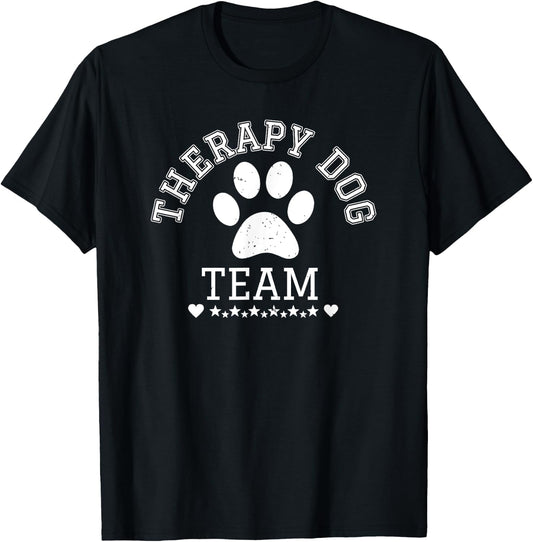 Therapy Dog Team Apparel For Team Visits To School & Library Women Girls Kids T-Shirt - T-Shirt | Black