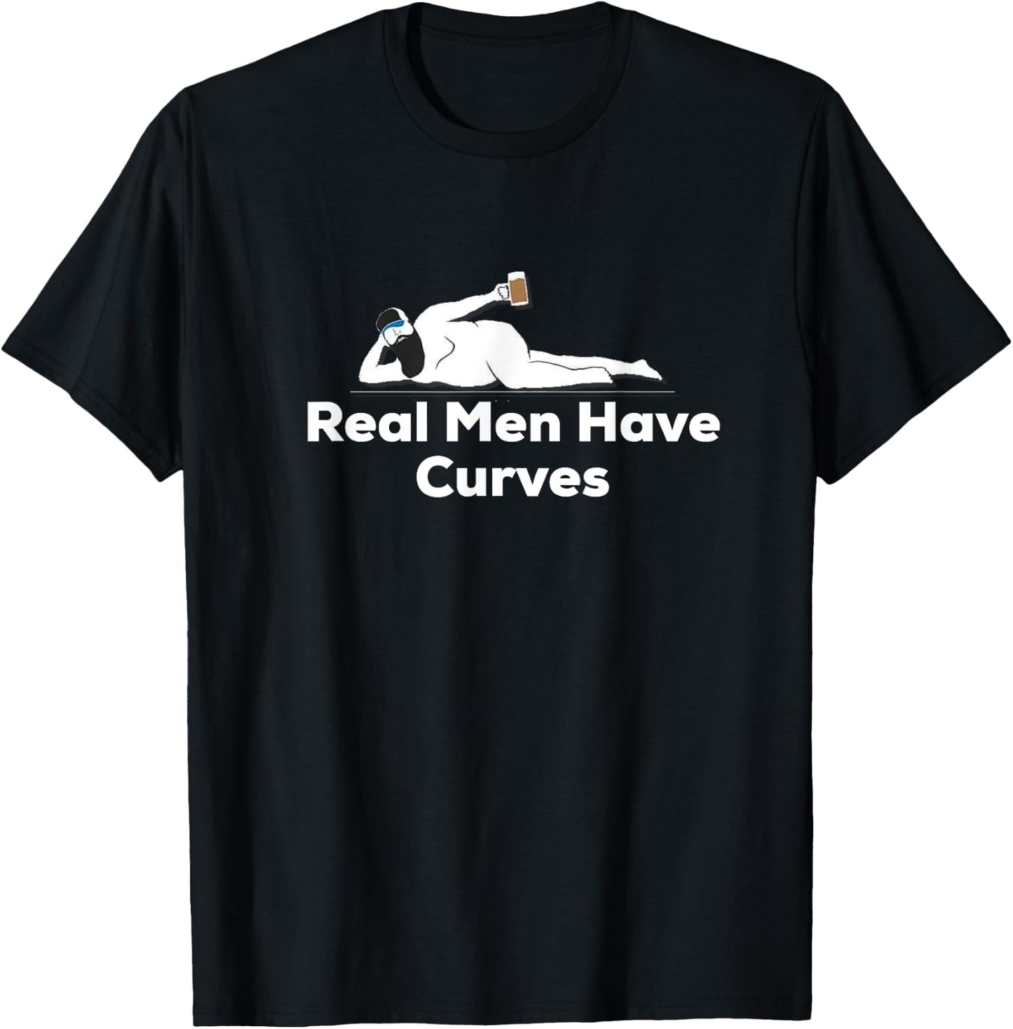 Real Men Have Curves Dad Body T-Shirt - T-Shirt | Black