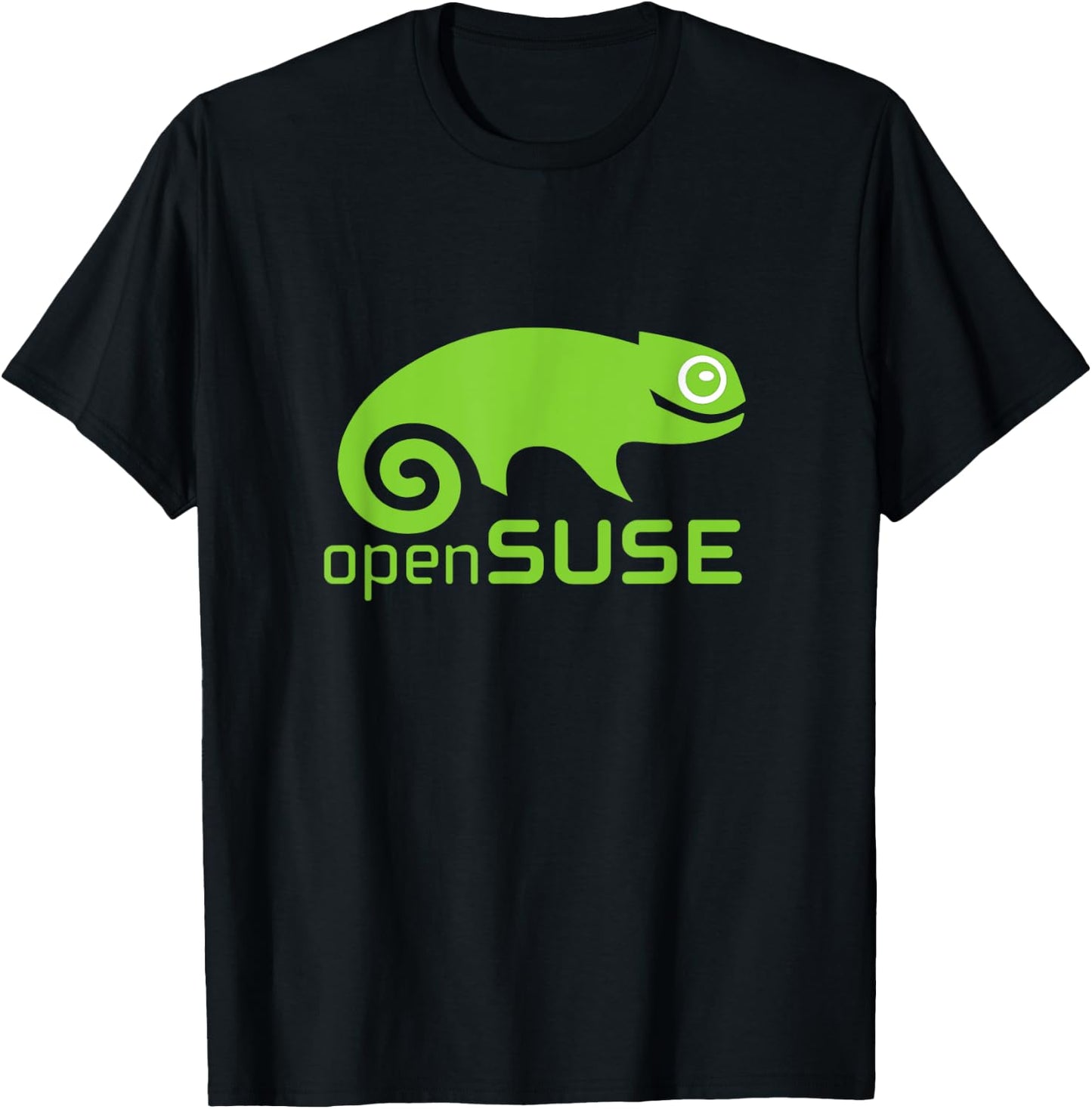 Linux openSUSE lover with green Logo Open Source Os T-Shirt - T-Shirt | Black