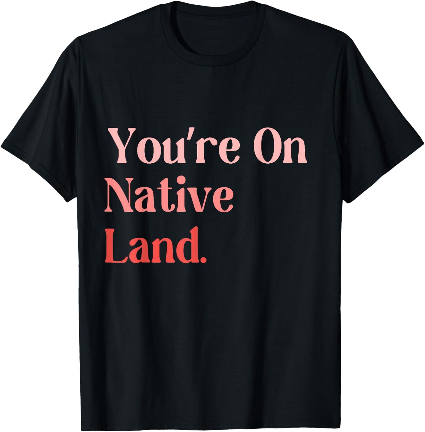 You Are on Native Land apparel Adult Indian , Small, Black, Short Sleeve, Modern, , Letter Print, Casual, Everyday Wear T-Shirt - T-Shirt | Black