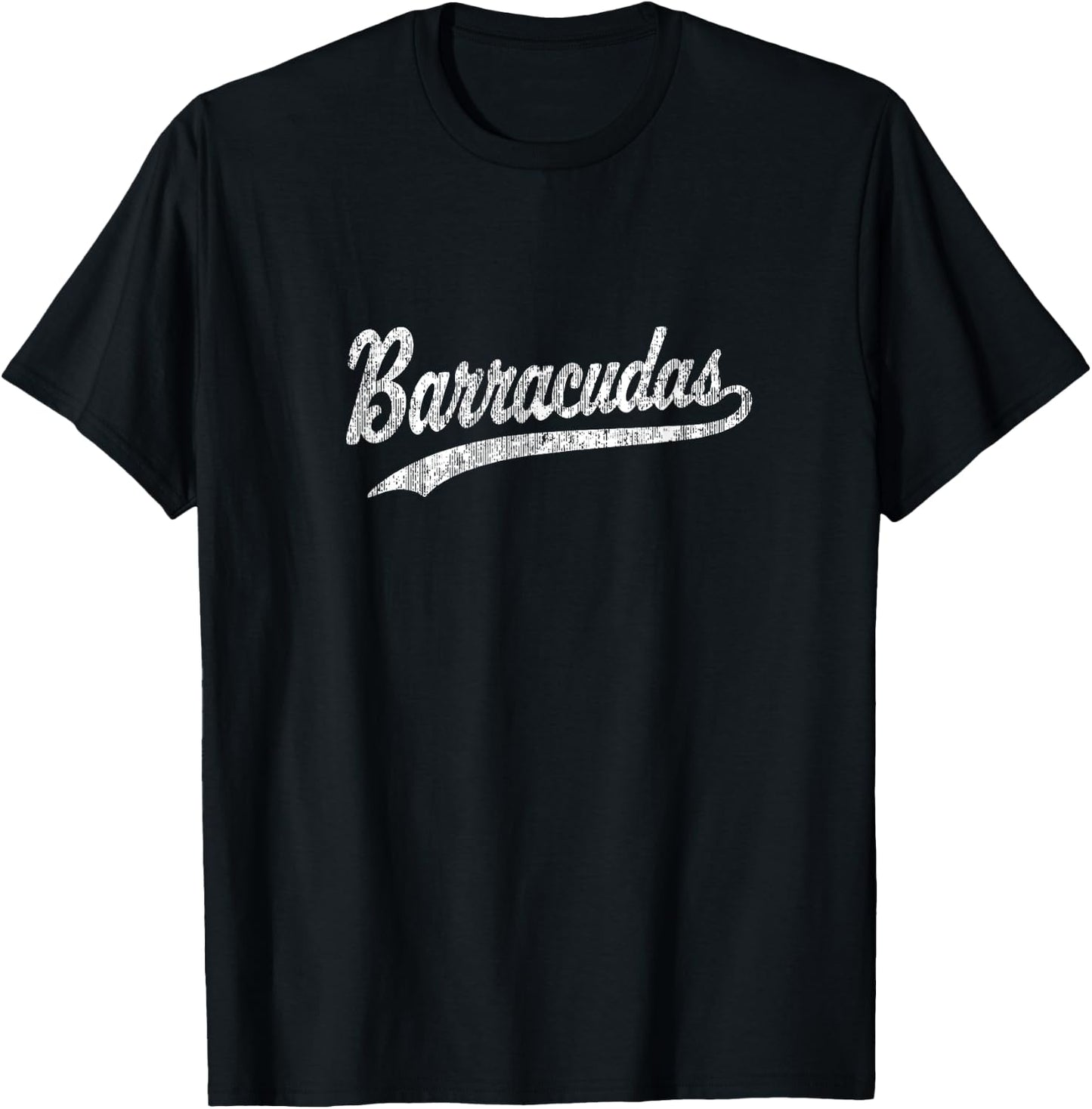 Barracudas T Shirt Vintage Sports Name Design T-Shirt - T-Shirt | Black
