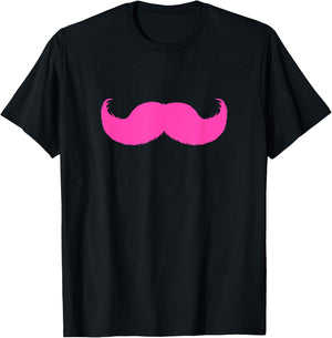 Cute Pink Mustache T Shirt T-Shirt - T-Shirt | Black
