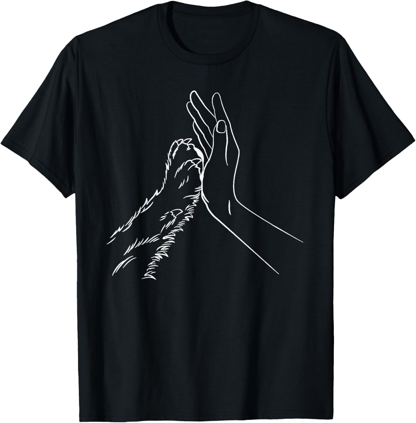cat katzen motif high five design Men Women T-Shirt - T-Shirt | Black