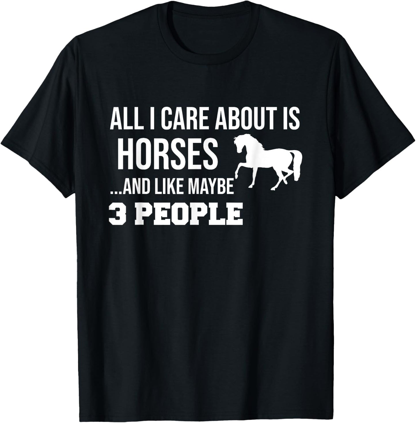 Funny Cute Horse Shirt Gift Men Women Teens T-Shirt - T-Shirt | Black