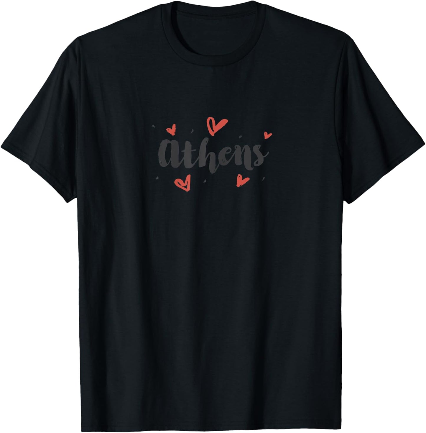 I Heart Athens Greece Cute Love Hearts Design T-Shirt - T-Shirt | Black