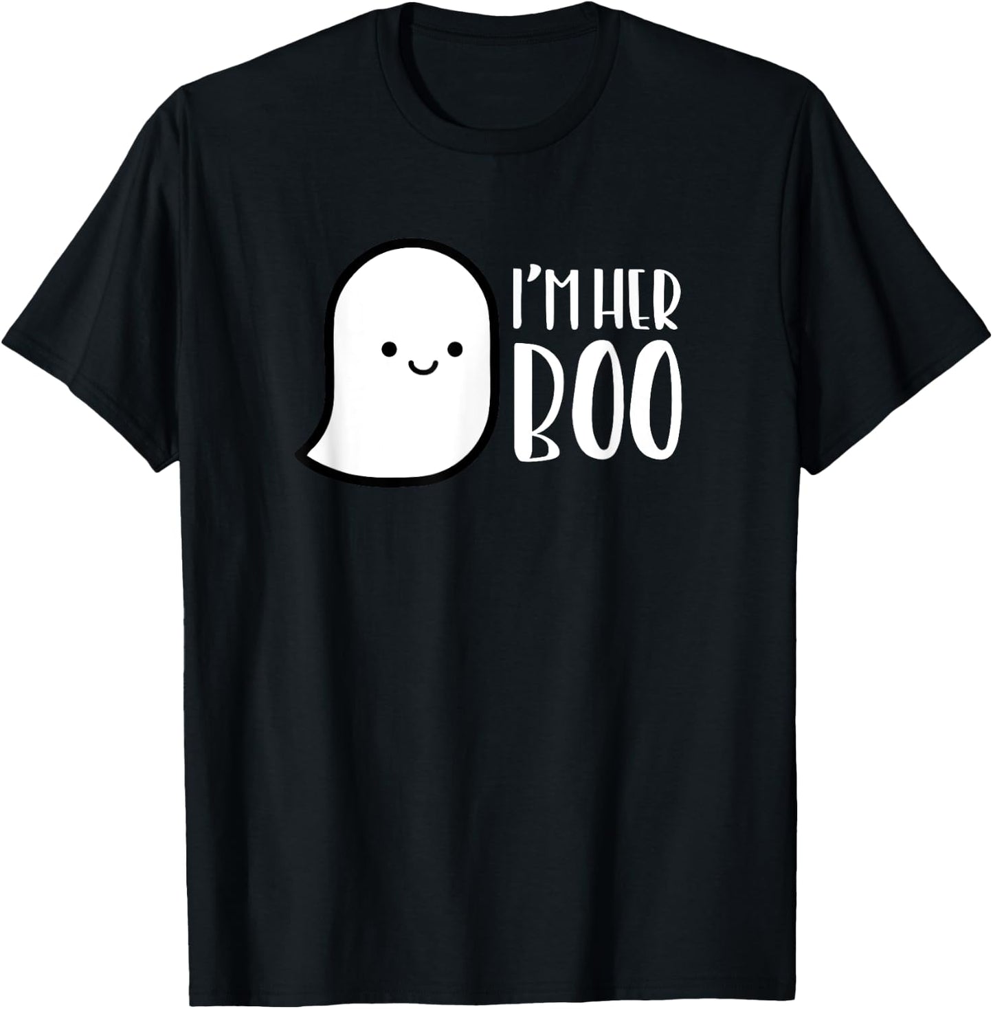 MATCHING SET I'm His or Her Boo Halloween Ghost Couple shirt T-Shirt - T-Shirt | Black