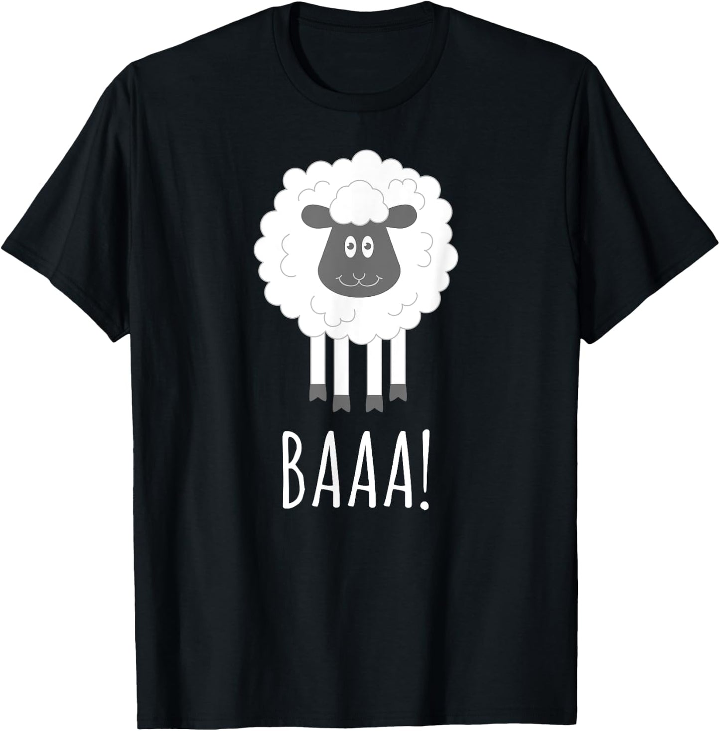 Baa Baaa Cute Fluffy Sheep Lovers Cartoon Shirt T-Shirt - T-Shirt | Black