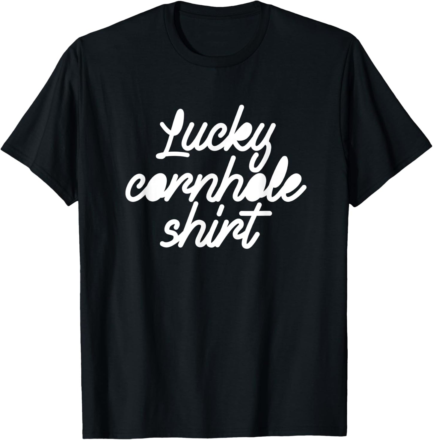 Cornhole Lucky Shirt Retro Bean Bag T-Shirt - T-Shirt | Black