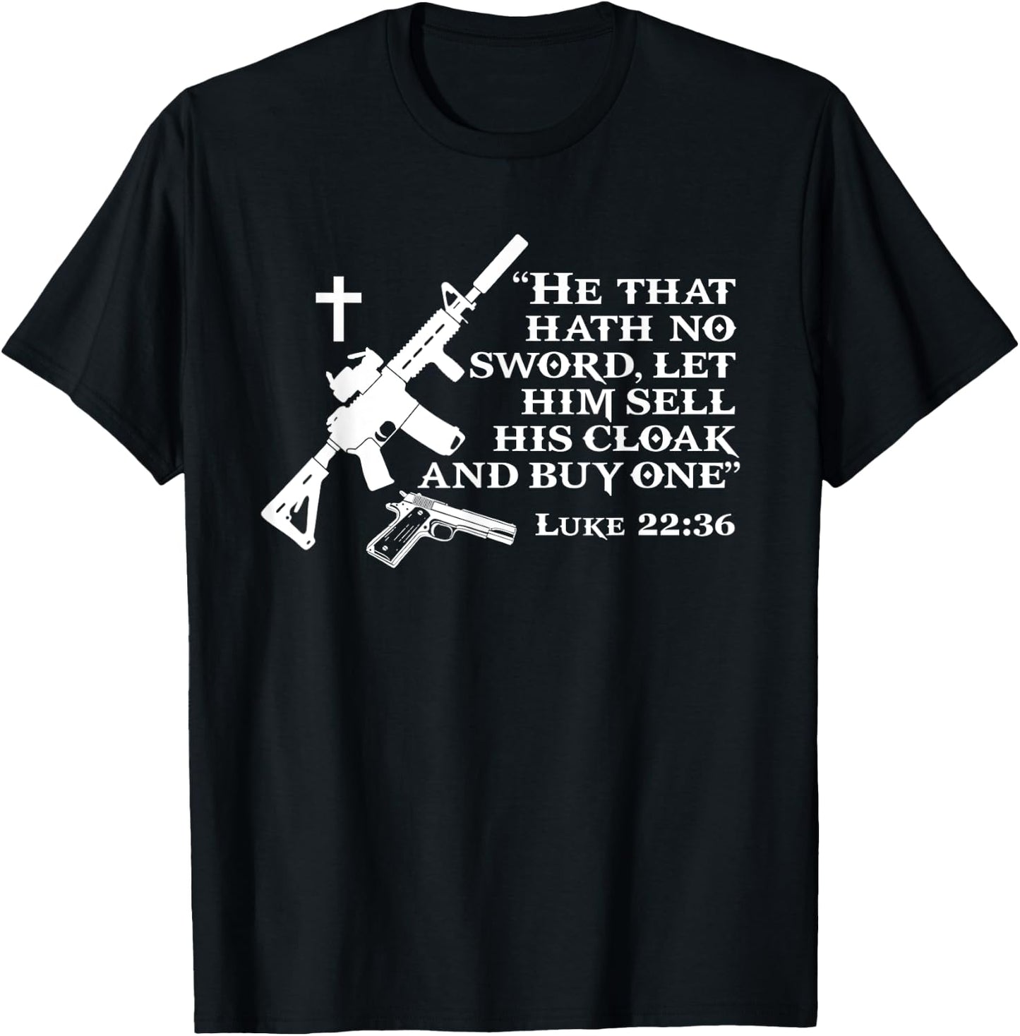 Patriot Patch Co - Luke 22:36 AR-15 T-Shirt - T-Shirt | Black