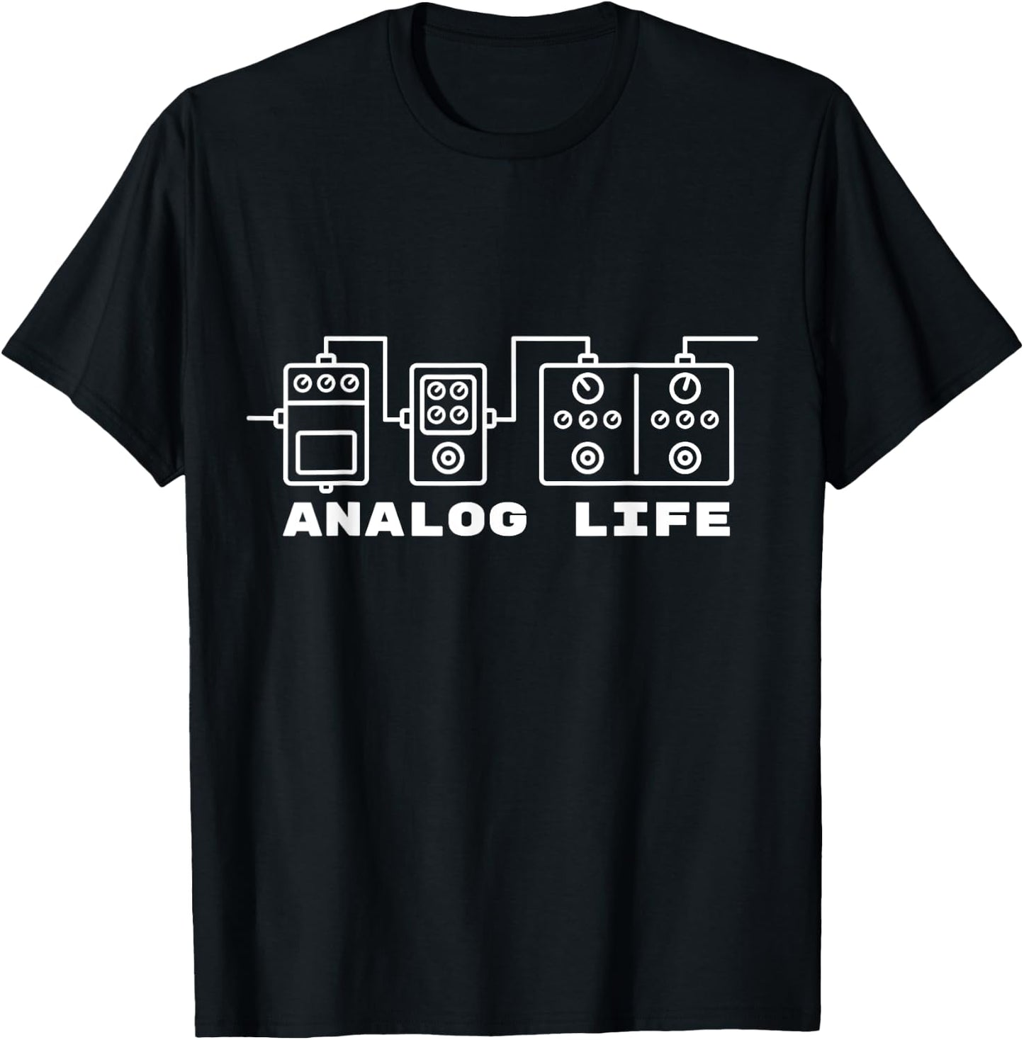 Analog Electric Guitar Effects Pedals T-Shirt - T-Shirt | Black