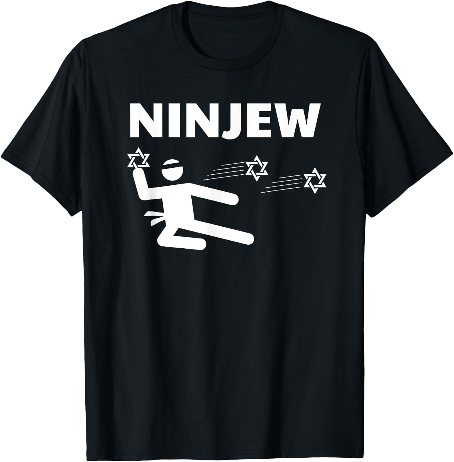 Ninjew Funny Star of David Jewish Ninja T-Shirt - T-Shirt | Black