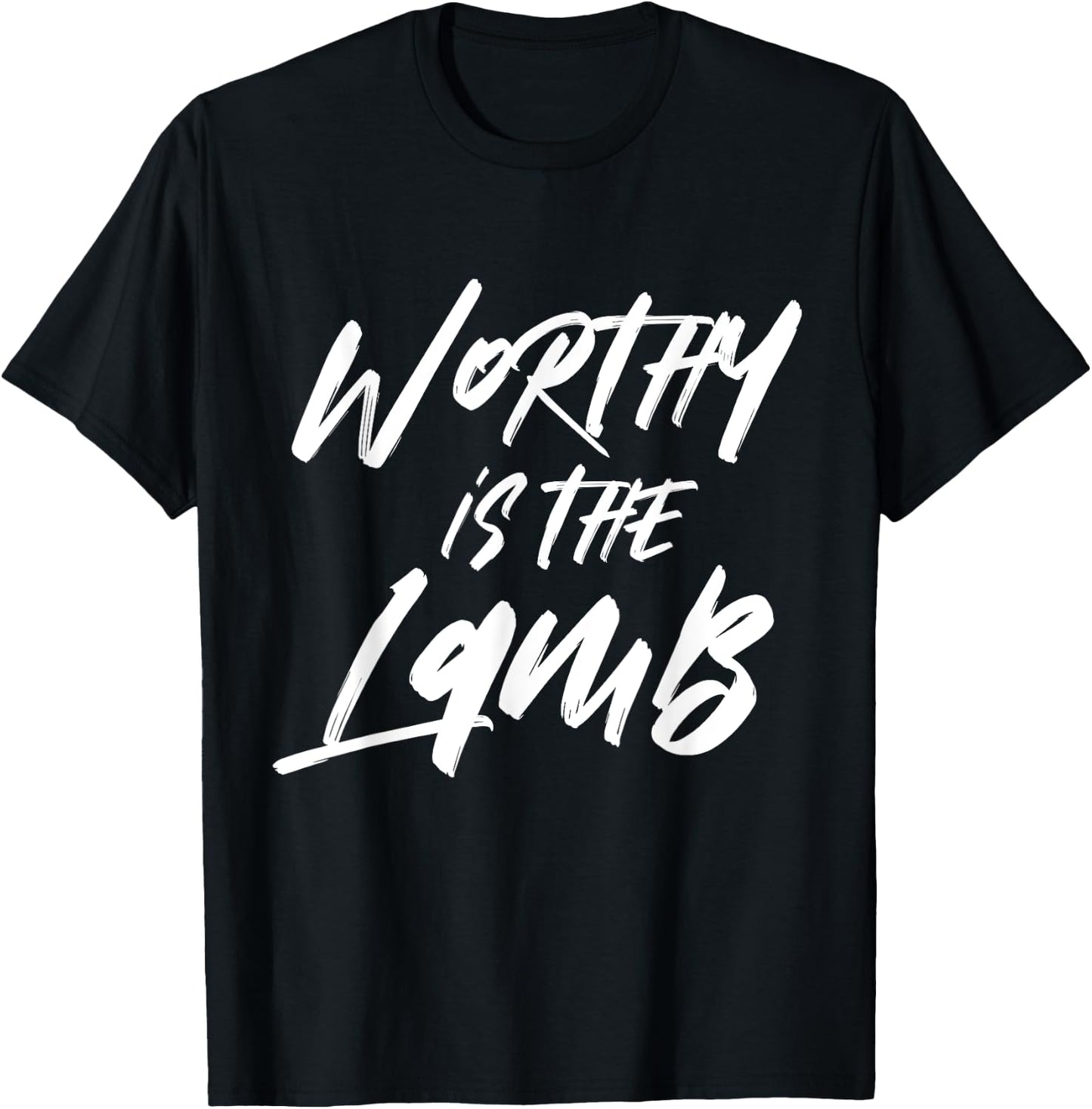 Worthy Is The Lamb Deluxe Encouraging Christian T-Shirt - T-Shirt | Black