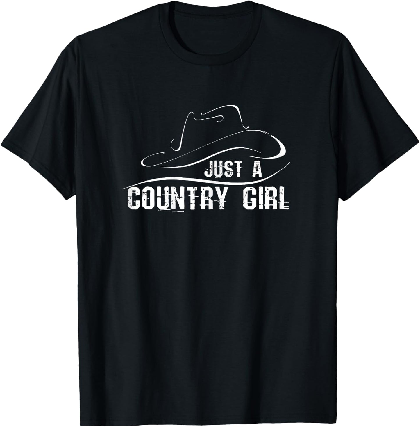 Just a Country Girl Cowboy hat T-Shirt - T-Shirt | Black