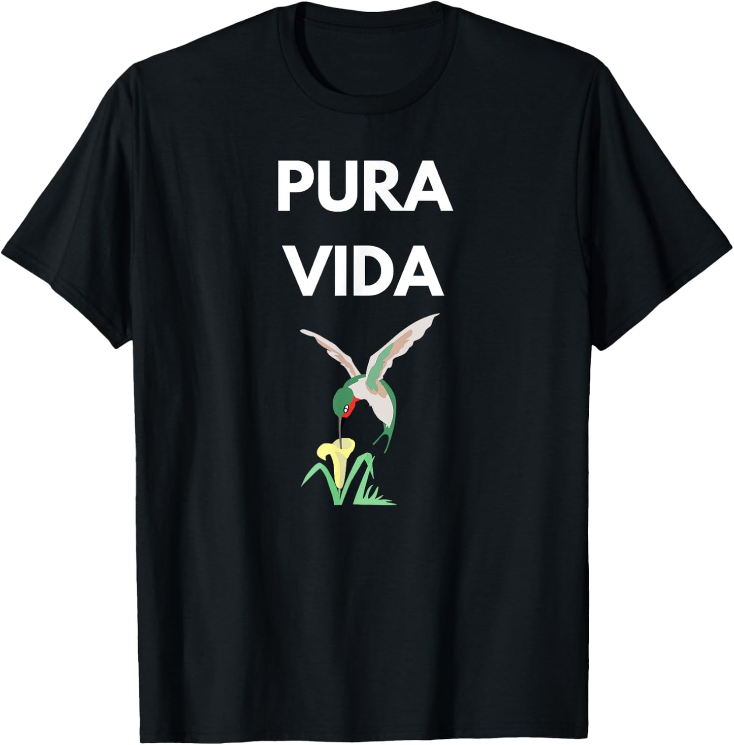 Pura Vida Costa Rica Pure Life Hummingbird T-Shirt - T-Shirt | Black